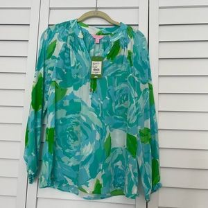 Lilly Pulitzer Elsa top blue first impression size xxs